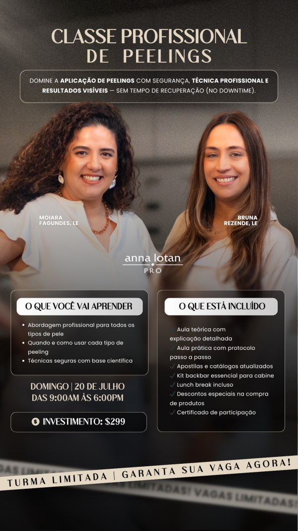 Classe de Peelings aula em Português Sunday July 20th, 2025 900am EST