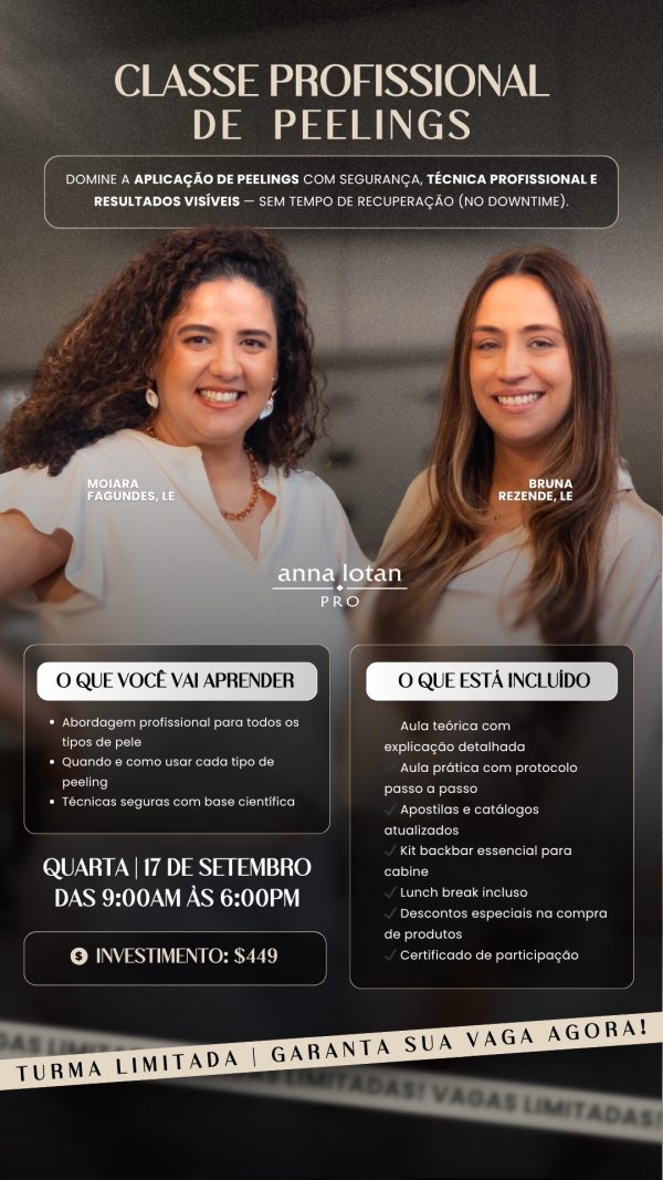 Classe de Peelings aula em Português Wednesday September 17th, 2025 900am